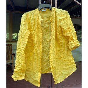 AKRIS PUNTO yellow button up blouse